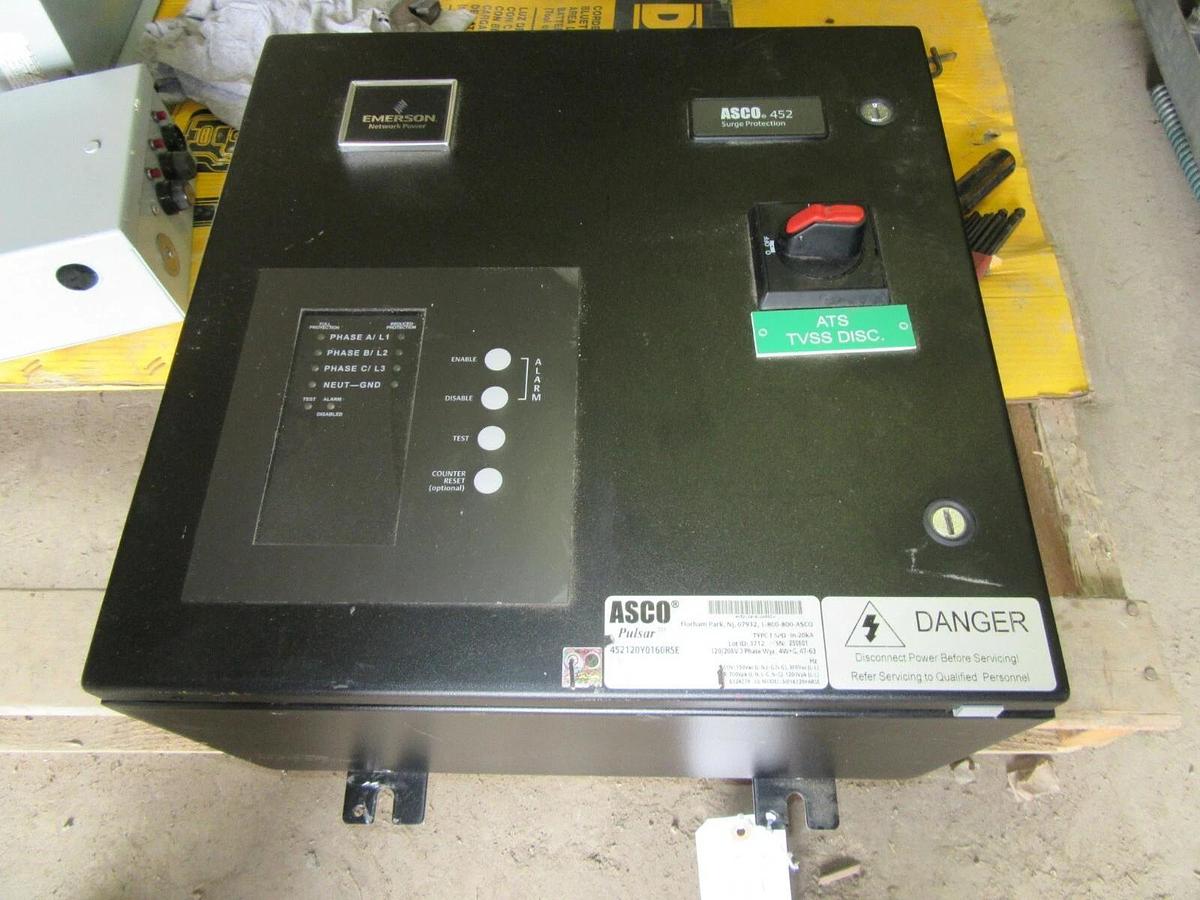 Used ASCO PULSAR 452 SURGE PROTECTOR 452120Y0160RSN 120/208V 3-PHASE NEMA 4/12 ENCL