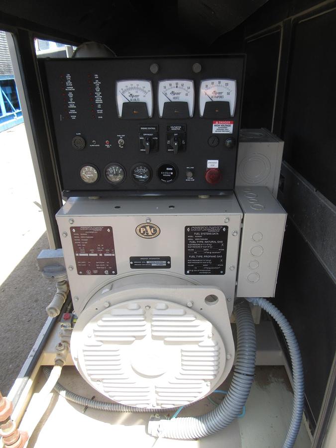 Used 30 KW NATURAL GAS PROPANE GENERATOR KATOLIGHT 120/240V RE-CONNECTABLE 347HRS VIDEO WE SHIP