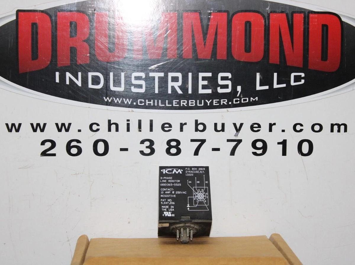 Used ICM 3-PHASE LINE MONITOR RELAY ICM415 10 AMP 240 VAC **WARRANTY**