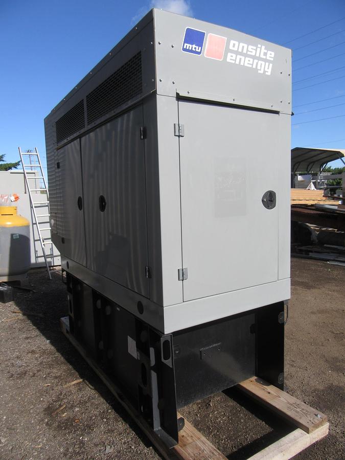 Used 50 KW DIESEL GENERATOR MTU 120/240 V JOHN DEERE SOUND ENCLOSED 499 HRS VIDEO