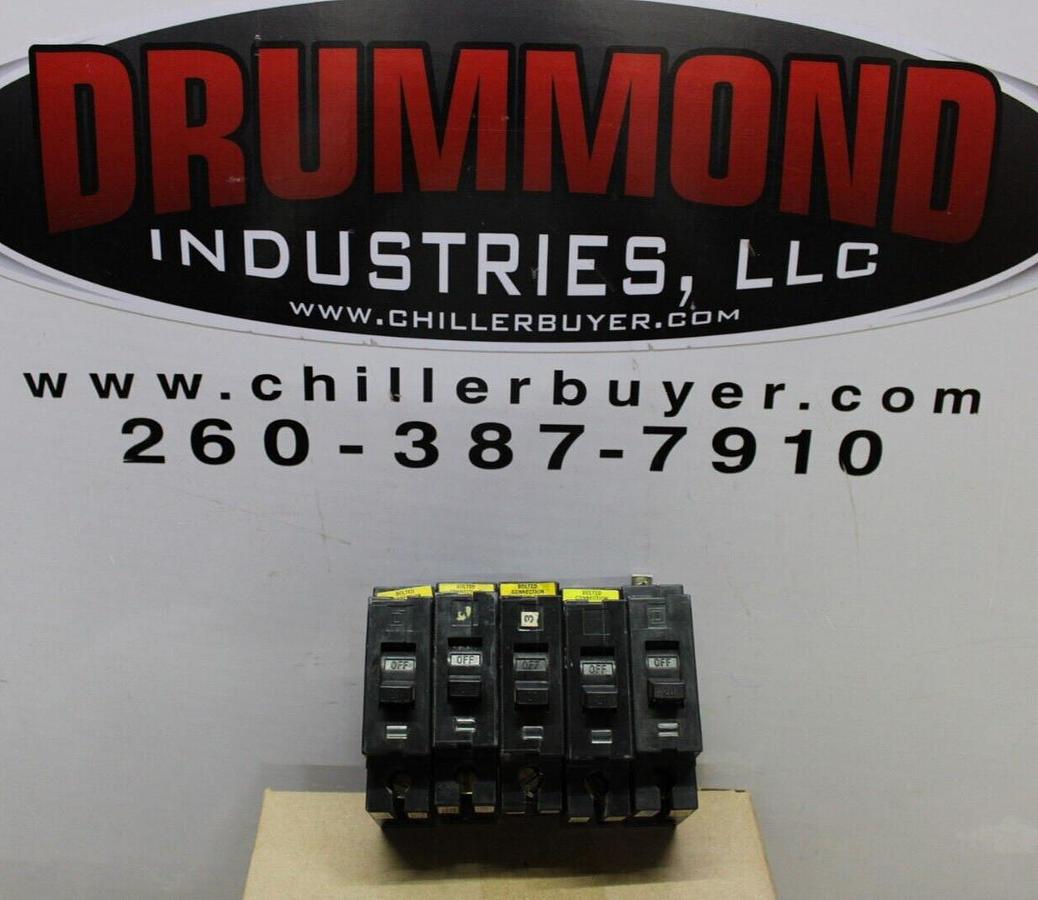 Used LOT OF 5 SQUARE D CIRCUIT BREAKER EHB14020 20 AMP 1-POLE 480/277 VAC