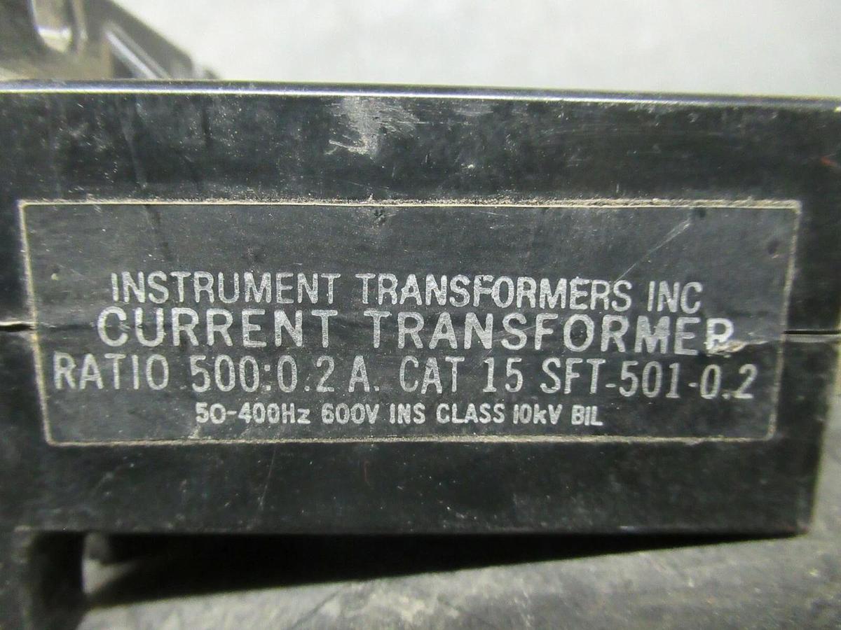 Used INSTRUMENT TRANSFORMERS CT RATIO: 500:0.2 A SFT-501-0.2 **WARRANTY INCLUDED**