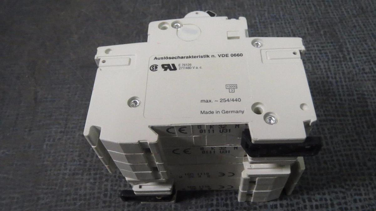 Used (SET OF 2) ABB S282 K32A CIRCUIT BREAKER 32 AMP 277/480 VAC 2 POLE # S282K32A