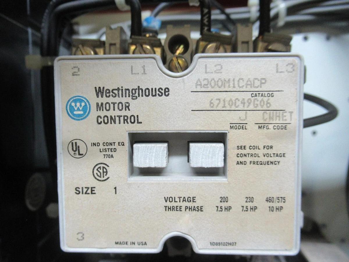 Used CUTLER HAMMER MOTOR STARTER CONTROL MODEL: 2100 12" W/ A200M1CACP NEMA SIZE 1