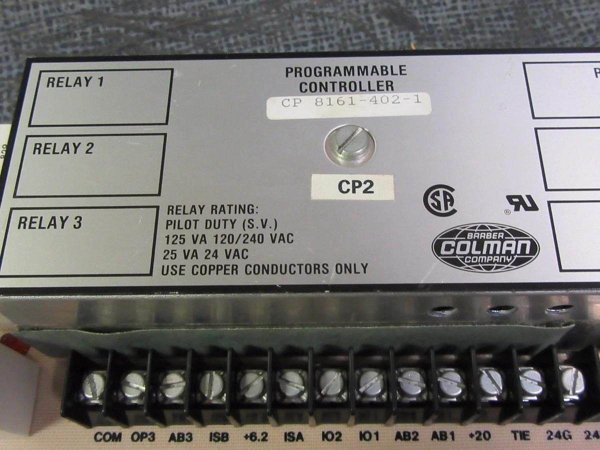 Used BARBER COLMAN PROGRAMMABLE CONTROLLER MODEL: CP8161-402-1 **WARRANTY**