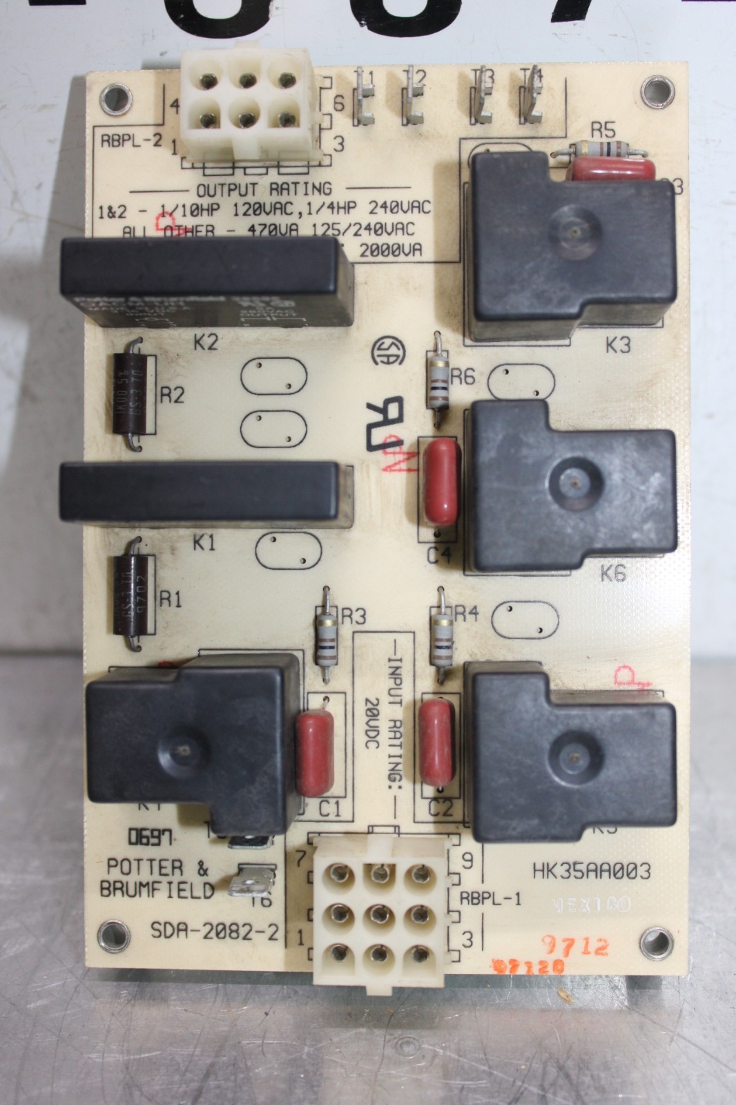 Used POTTER & BRUMFIELD RELAY CIRCUIT BOARD SDA-2082-2 HK35AA003 **WARRANTY**