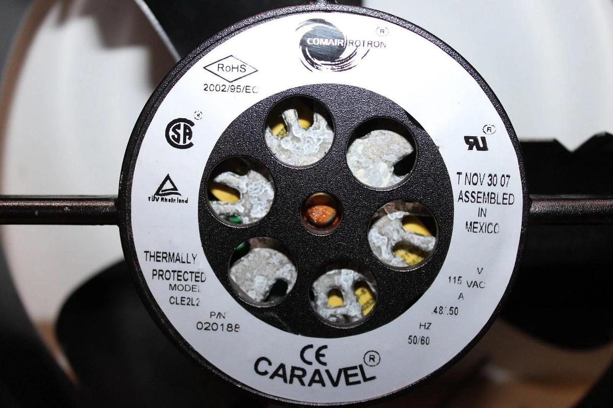 Used COMAIR ROTRON CARAVEL COOLING FAN CLE2L2 020188 115 VAC 1 PH .48/.50 A 50/60 HZ