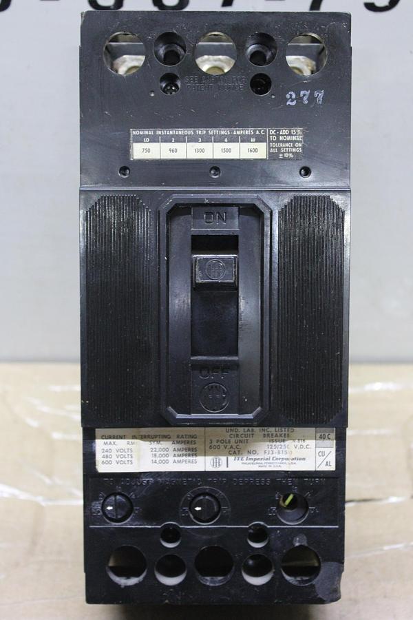 Used ITE CIRCUIT BREAKER FJ3-B100 150 AMP 600 VAC 3-POLE