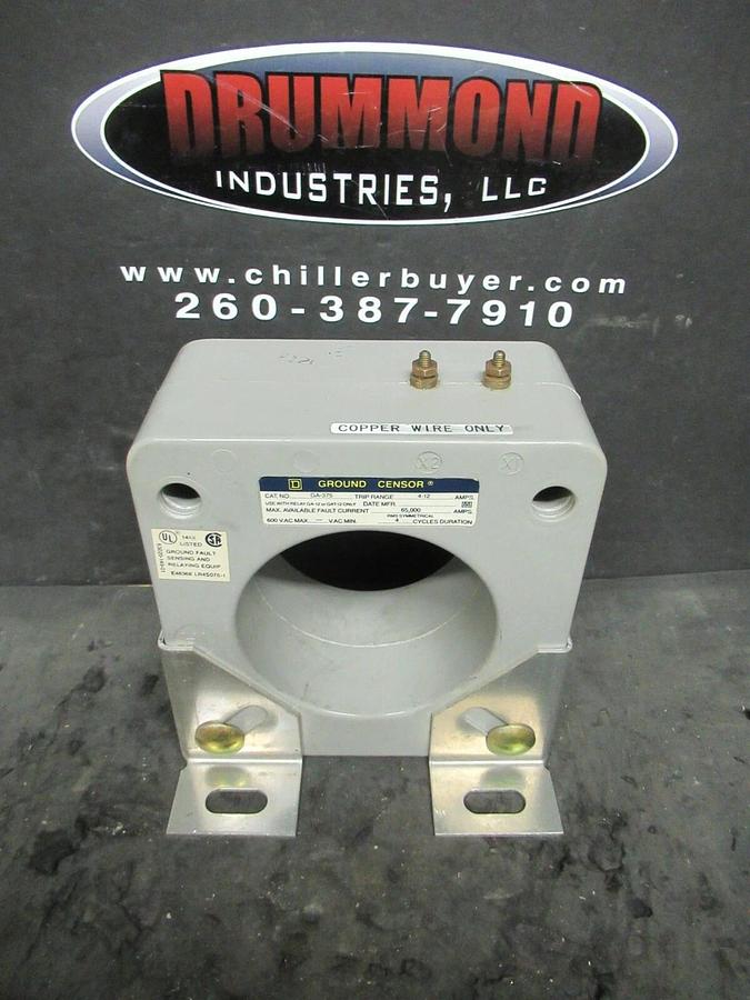 Used SQUARE D GA-375 GROUND SENSOR CENSOR CT 4 - 12 AMPS TRIP  600 VAC 4 CY DURATION