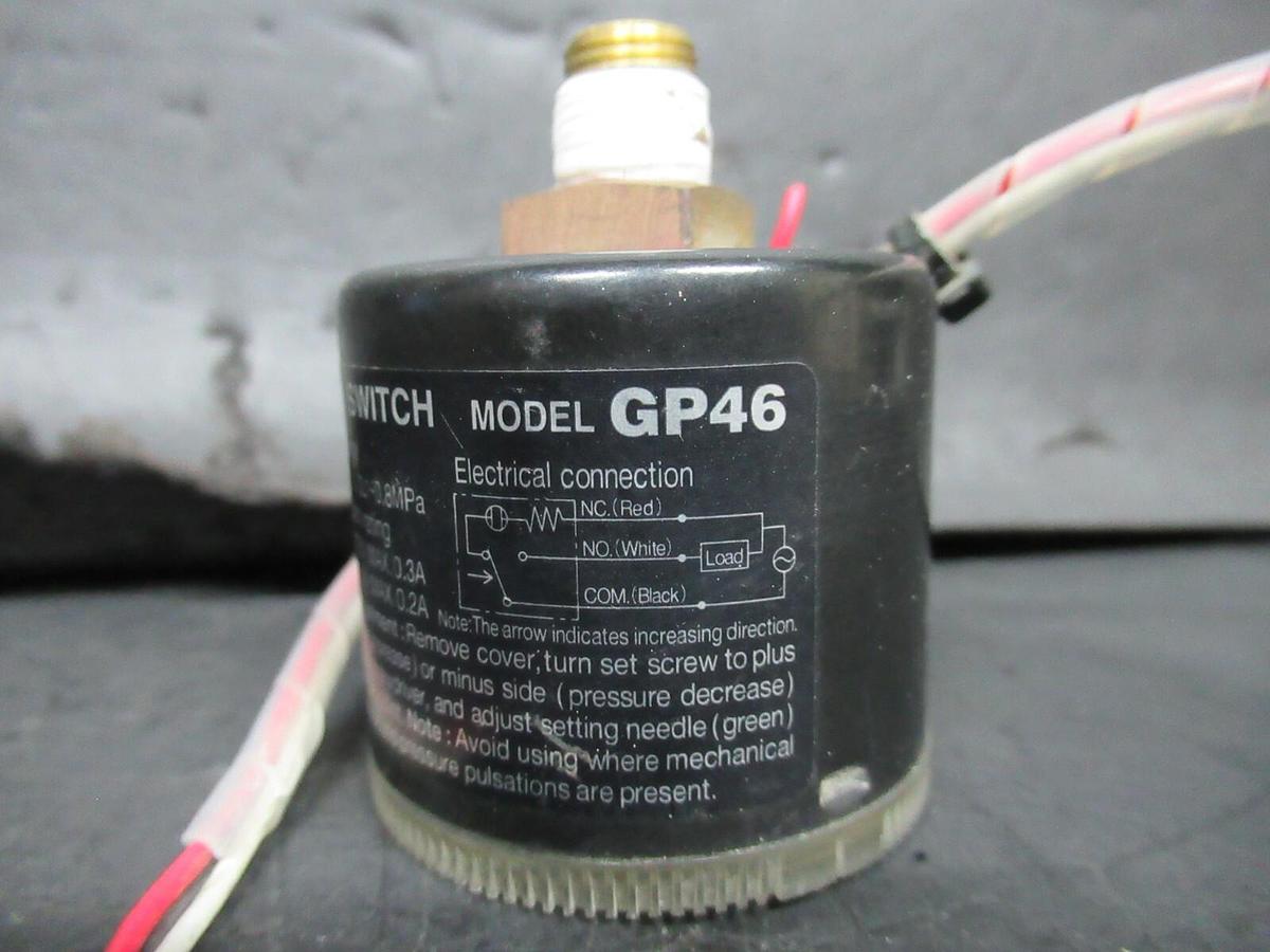 Used SMC PRESSURE GAUGE W/ SWITCH GP46 0-1 MPA 125/250 VOLT 0.3/0.2 AMP