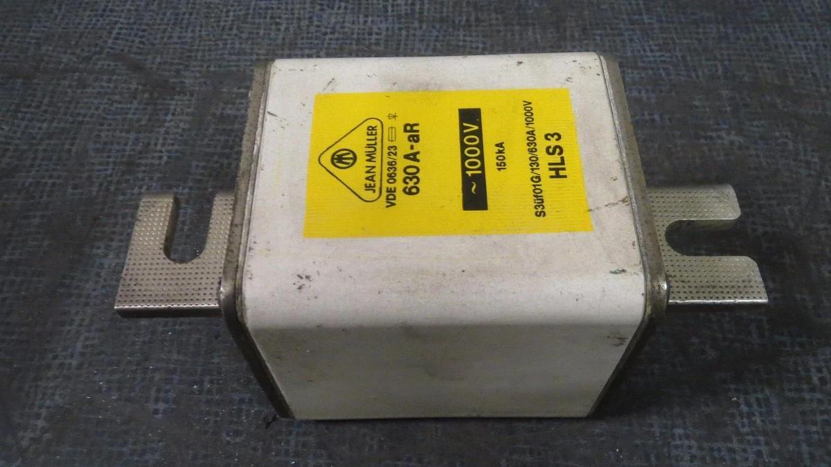 Used JEAN MULLER (1) HLS 3 FUSE 630 AMP 1000V # VDE-0636/23 **WARRANTY INCLUDED**