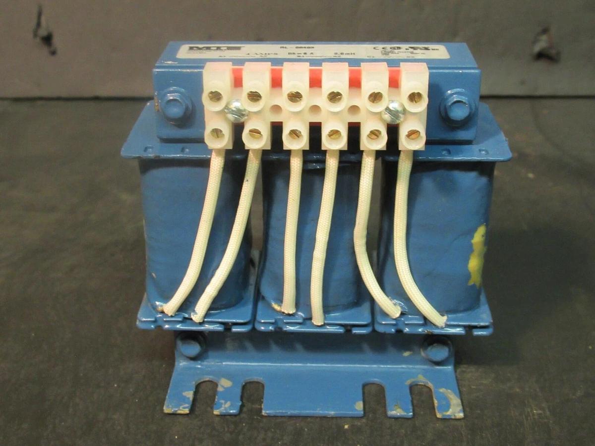 Used MTE CORPORATION 3 PH REACTOR CAT# RL-00403 P/N: 180-36 9.0 mH 6 AMP 600 V MAX