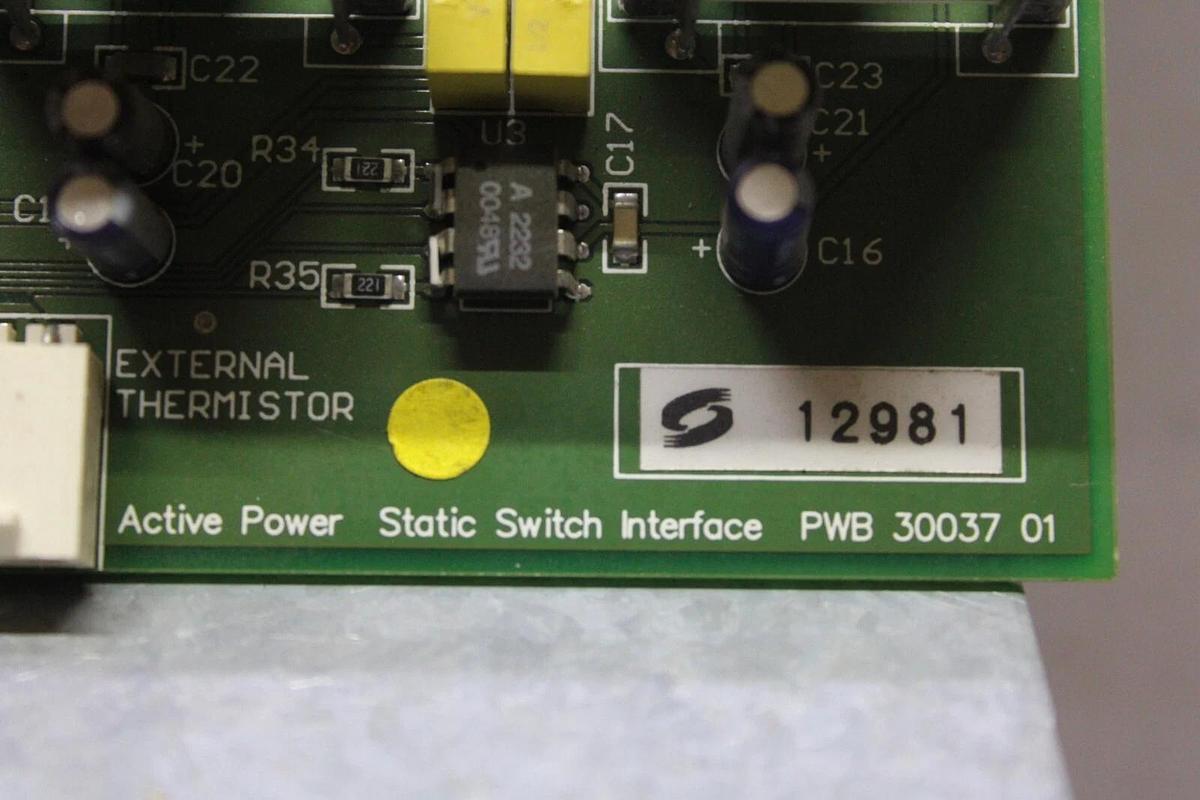 Used ACTIVE POWER STATIC SWITCH INTERFACE 30037-01 30036 REV. F **WARRANTY**