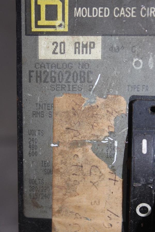 Used SQUARE D I-LINE CIRCUIT BREAKER FC24060AB SERIES 3 60 AMP 480 VAC 2-POLE