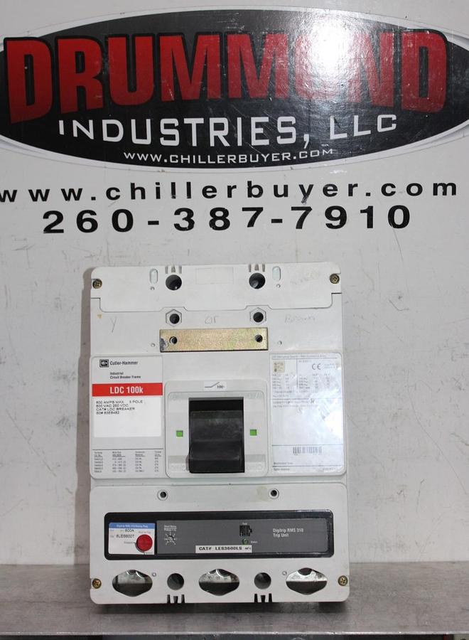 Used CUTLER HAMMER CIRCUIT BREAKER LDC36600 600 AMP 600 VAC 3-POLE LDC-100K