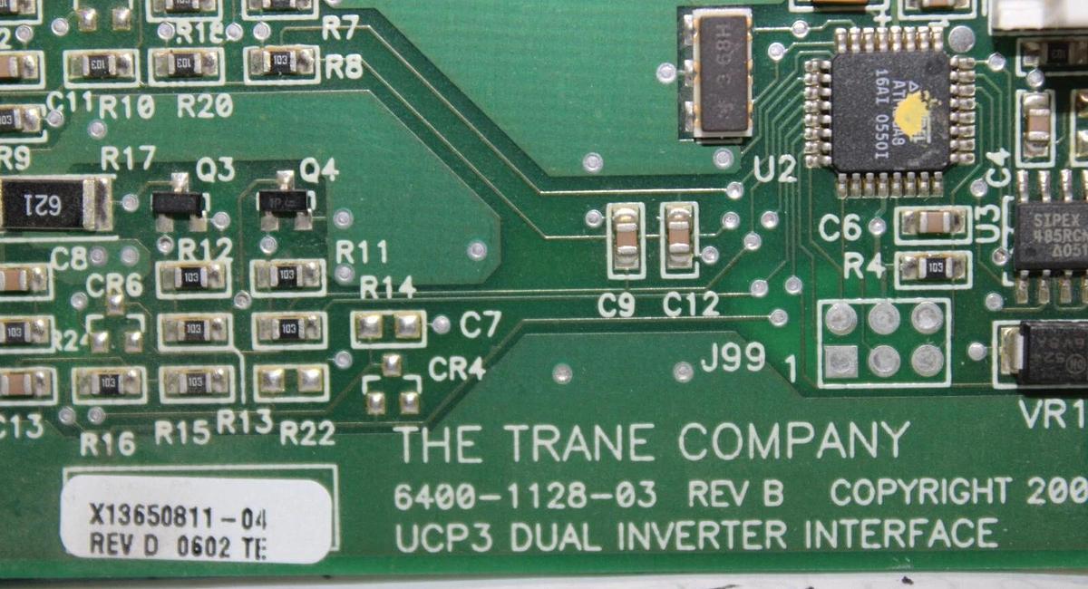 Used TRANE UCP3 DUAL INVERTER CIRCUIT BOARD X13650811-04 REV. D 6400-1128-03 REV. B