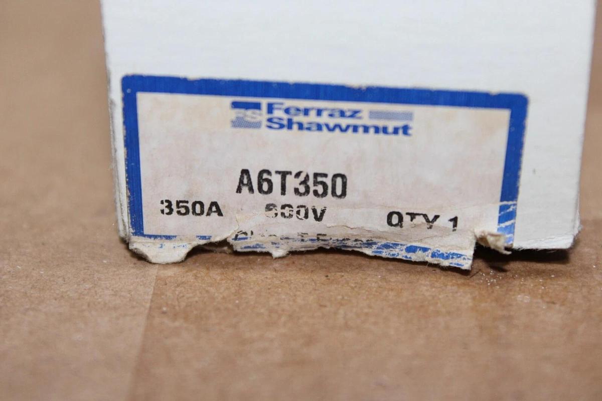 Used FERRAZ SHAWMUT GOULD FUSE A6T350 350 AMP 600 VAC