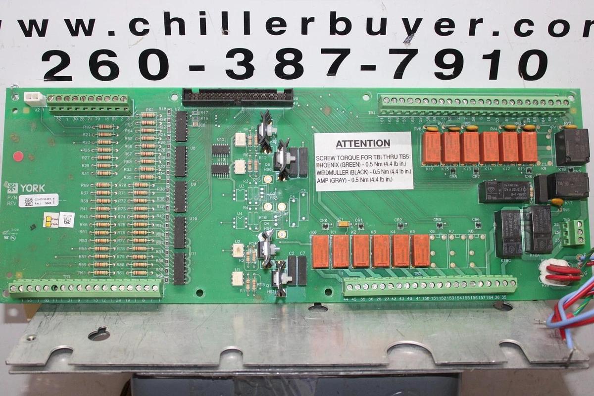 Used YORK HVAC CHILLER I/O CIRCUIT BOARD 031-01743-001 REV. I **WARRANTY**