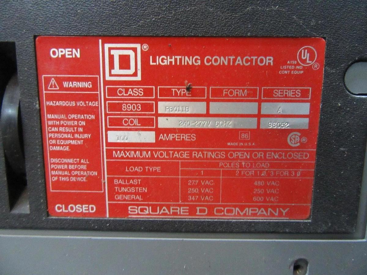 Used 250 AMP SQUARE D EDB / NF PANELBOARD PANEL MAIN LUG 3PH 4W 600 / 480V E1 PB011B
