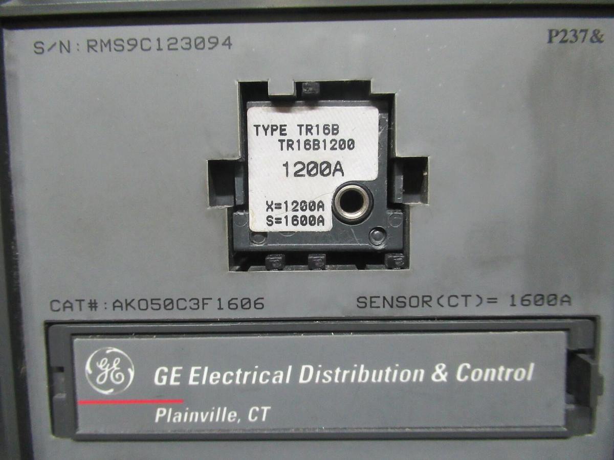 Used GE MICROVERSATRIP PLUS TRIP UNIT FOR CONVERSION KIT AKO50C3F1606 1200 AMP TRIP