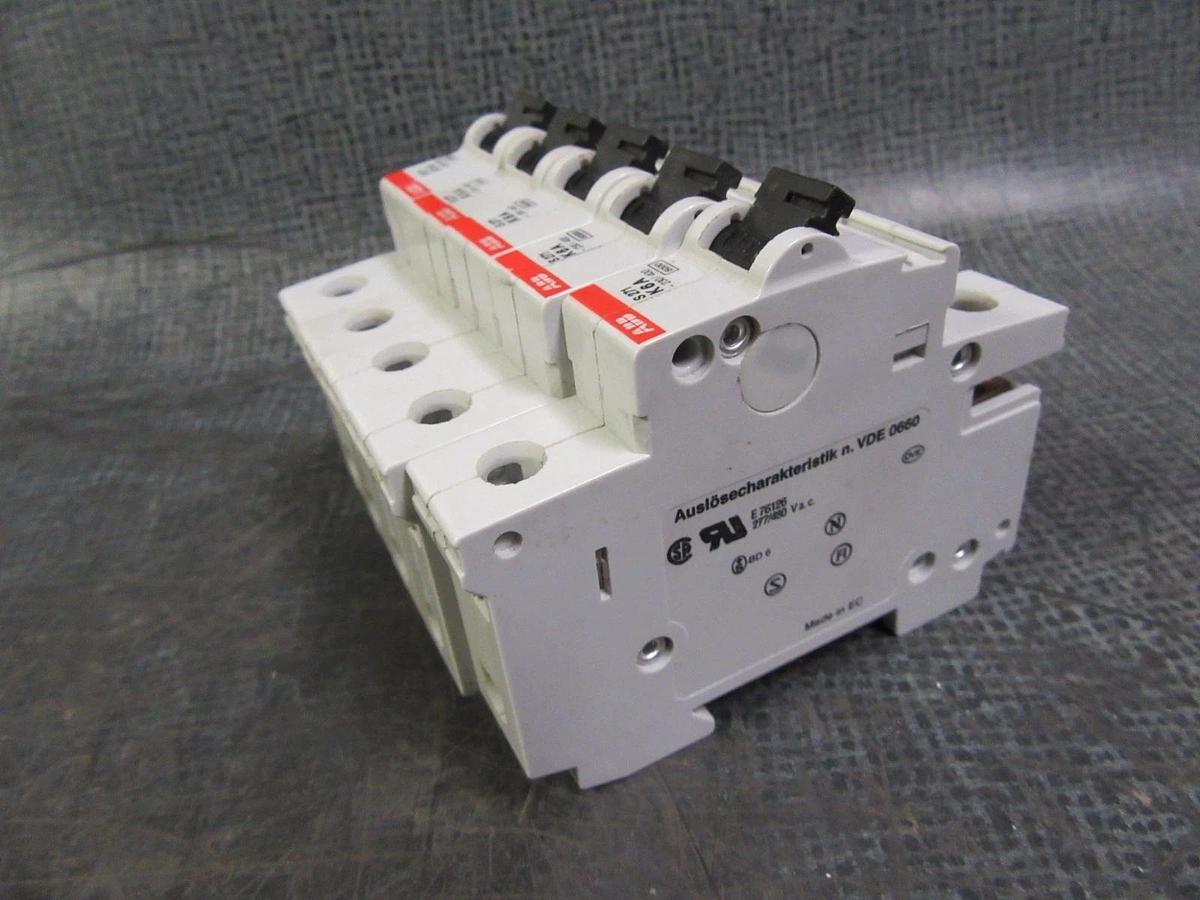 Used LOT OF 5 ABB S271 K6A CIRCUIT BREAKER 6 AMP 1 POLE 277 / 480 VOLT **WARRANTY!**