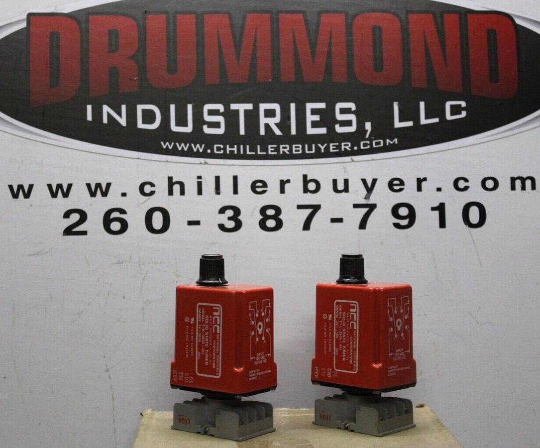 Used LOT OF 2 NCC SOLID STATE TIMER RELAY T1K-3600-461 36-3600 SECOND 120 VAC 10 AMP