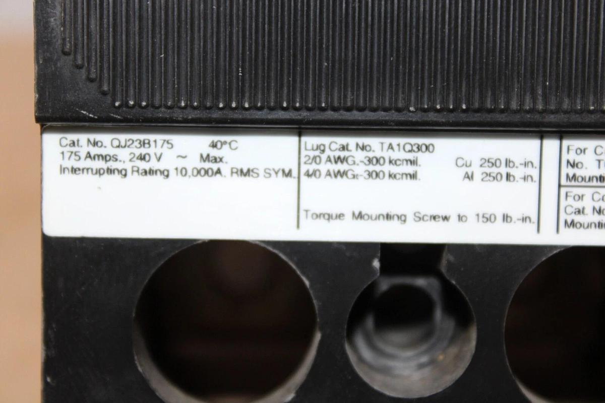 Used SIEMENS CIRCUIT BREAKER QJ23B175 175 AMP 240 VAC 3-POLE **WARRANTY**