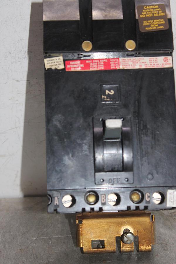 Used SQUARE D I-LINE CIRCUIT BREAKER FA36050 50 AMP 600 VAC 3-POLE