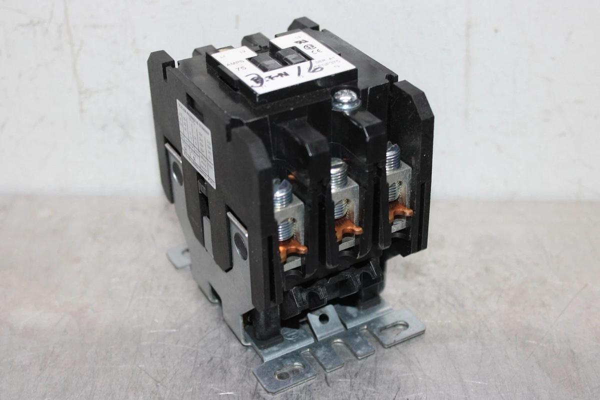 Used EATON DEFINITE PURPOSE CONTACTOR C25FNF375 75 AMP 600 VOLT 50 HP 3-POLE 3-PHASE