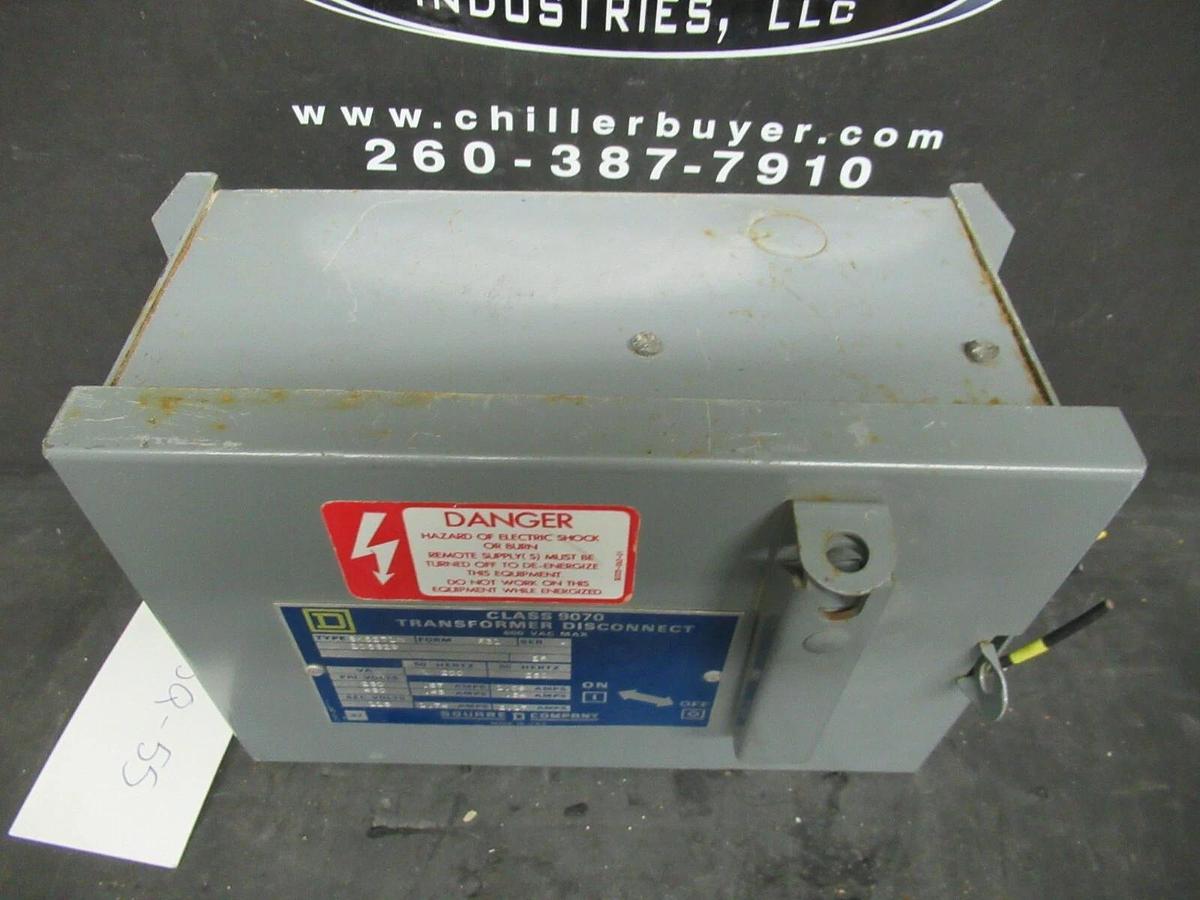 Used SQUARE D CLASS 9070 TRANSFORMER DISCONNECT 250 VA SK5271N SER. A W/ ENCLOSURE