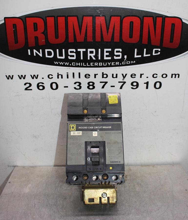 Used SQUARE D I-LINE CIRCUIT BREAKER FA36060 60 AMP 600 VOLT 3-POLE