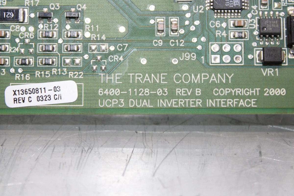 Used TRANE UCP3 DUAL INVERTER INTERFACE 6400-1128-03 REV. B X13650811-03 REV. C