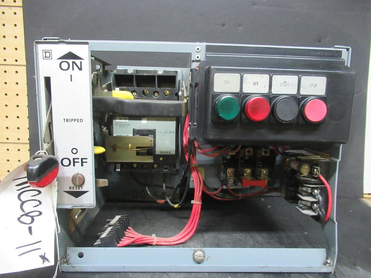 Used SQUARE D 30 AMP MOTOR CONTROL BUCKET MODEL 5 NEMA SIZE 1 STARTER COMBINATION
