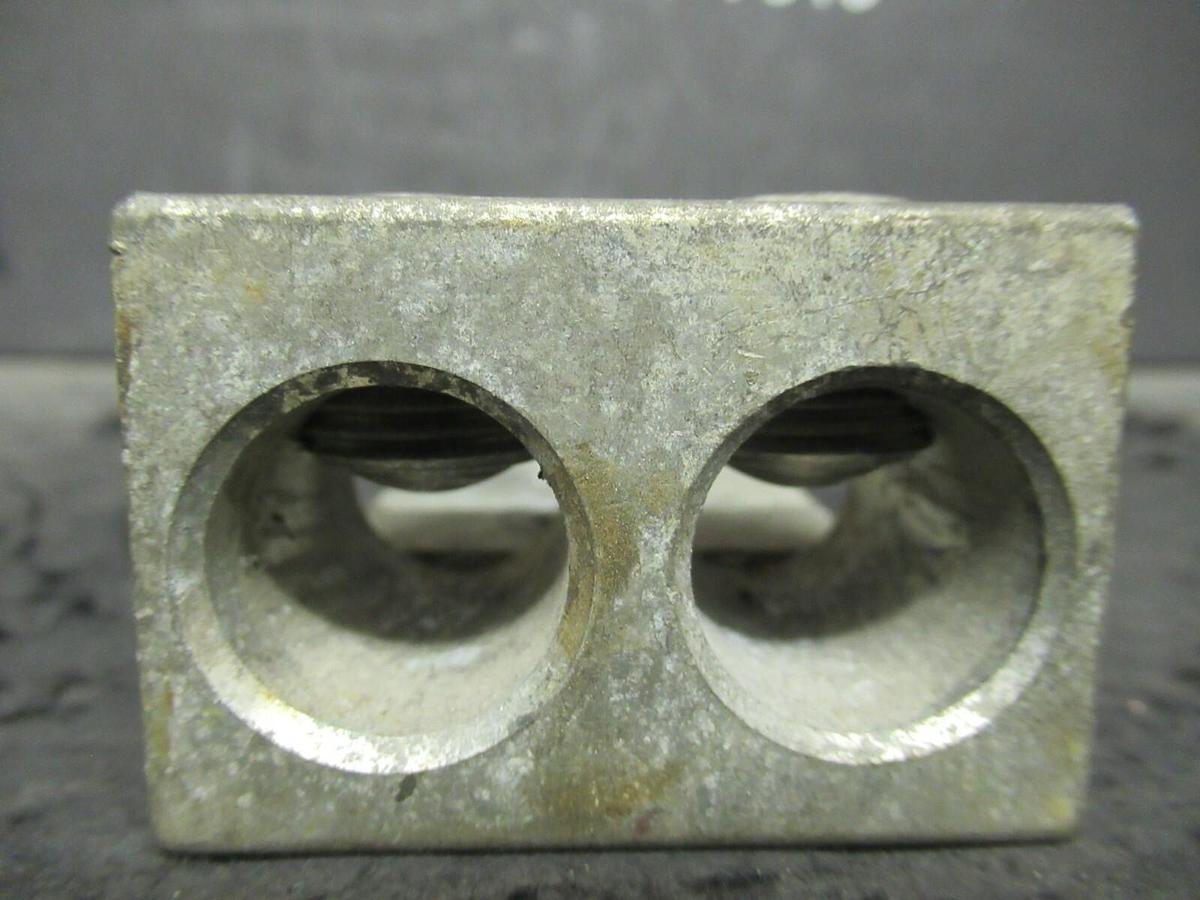 Used ILSCO AU-350-2N 2 DOUBLE BARREL MECHANICAL CONNECTOR LUG TAP 350MCM - #6 GAUGE