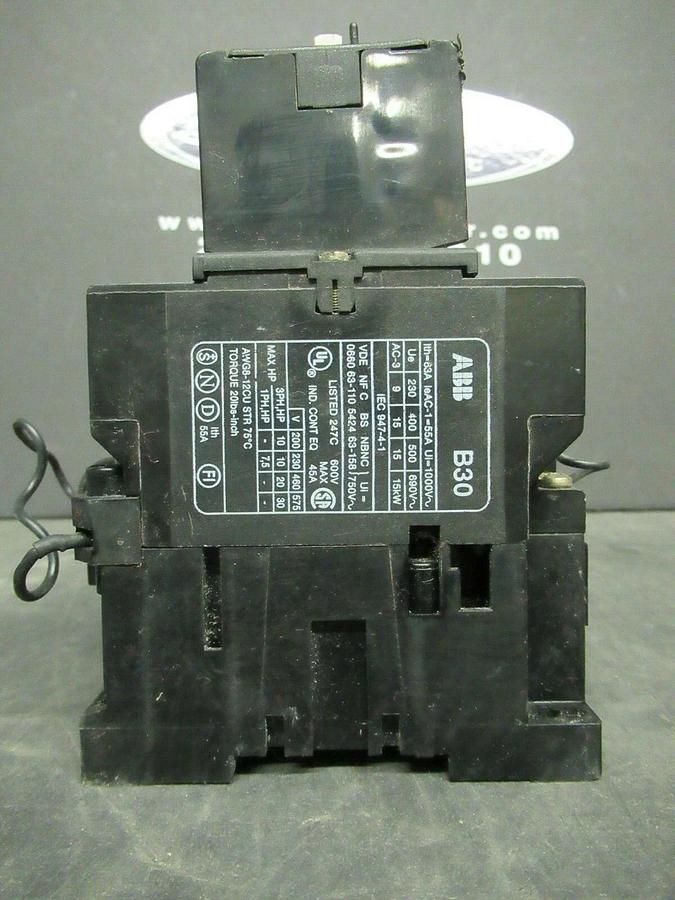 Used ABB CONTACTOR B30 AUX. 45 AMP 600 VAC 30 HP **WARRANTY INCLUDED** W/ B30-30-22
