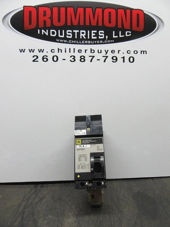 Used SQUARE D I-LINE CIRCUIT BREAKER FA26015AB 2-POLE 15 AMP 600 VAC **WARRANTY**