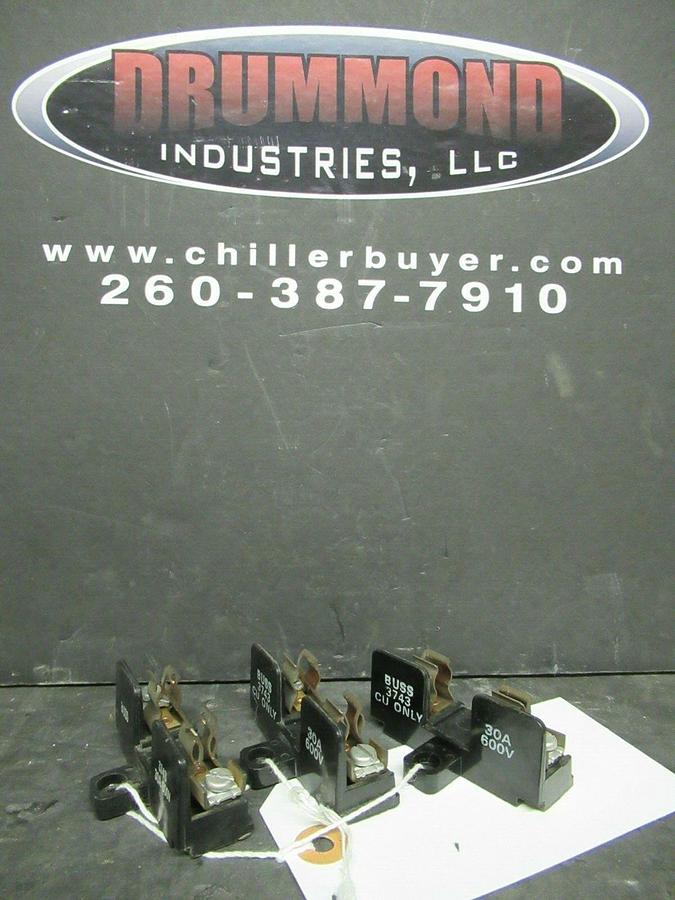 Used LOT OF 3 BUSS BUSSMANN FUSE HOLDERS 3743 FOR 30 AMP 600 V FUSES **WARRANTY**