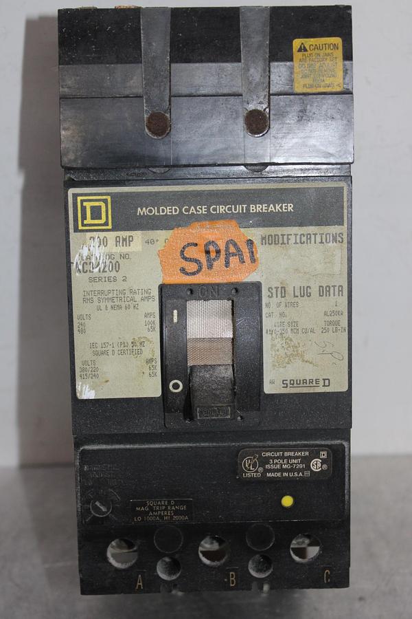 Used SQUARE D I-LINE CIRCUIT BREAKER LC36600 600 AMP 600 VAC 3-POLE