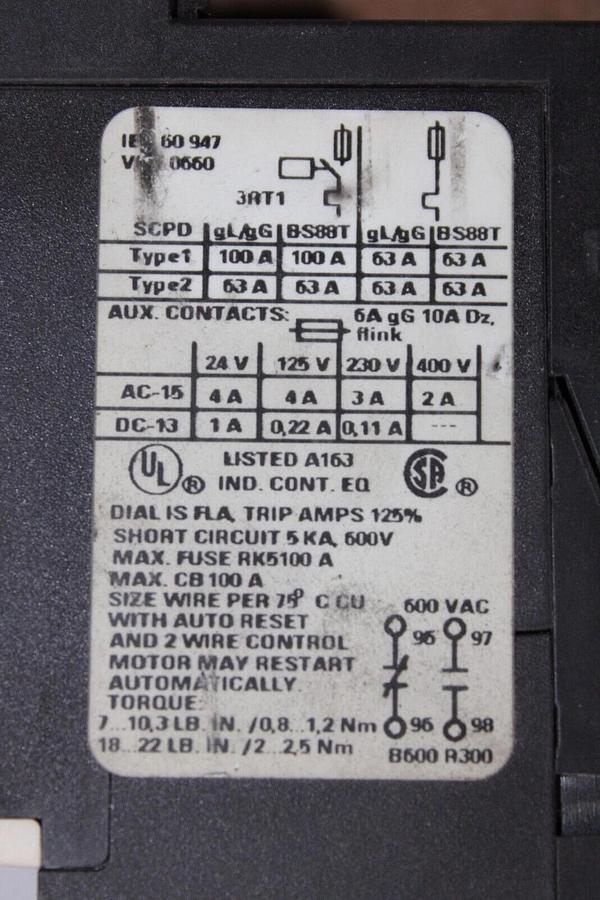 Used SIEMENS OVERLOAD RELAY 3RB1026-2QB0 6-25 AMP 600 VOLT 3-POLE **WARRANTY**
