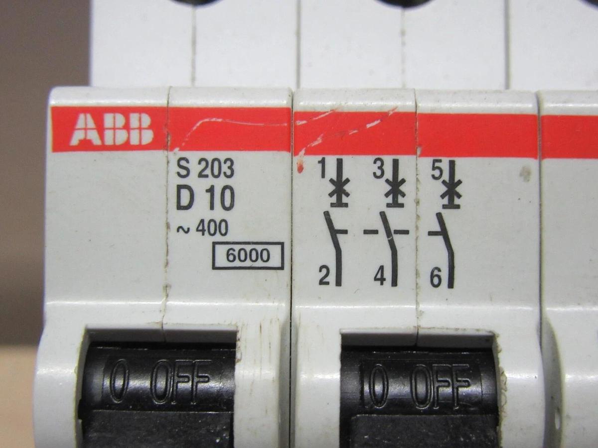 Used LOT OF 2 ABB S203-D10 400 VOLT 10 AMP 3-POLE **WARRANTY INCLUDED**
