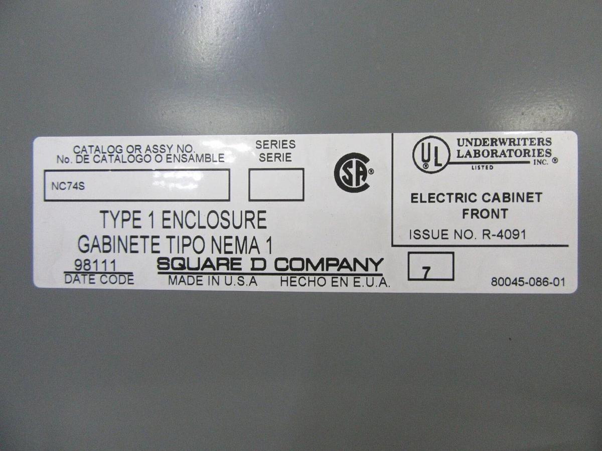 Used 250 AMP SQUARE D EDB / NF PANELBOARD PANEL MAIN LUG 3PH 4W 600 / 480V E1 PB011B