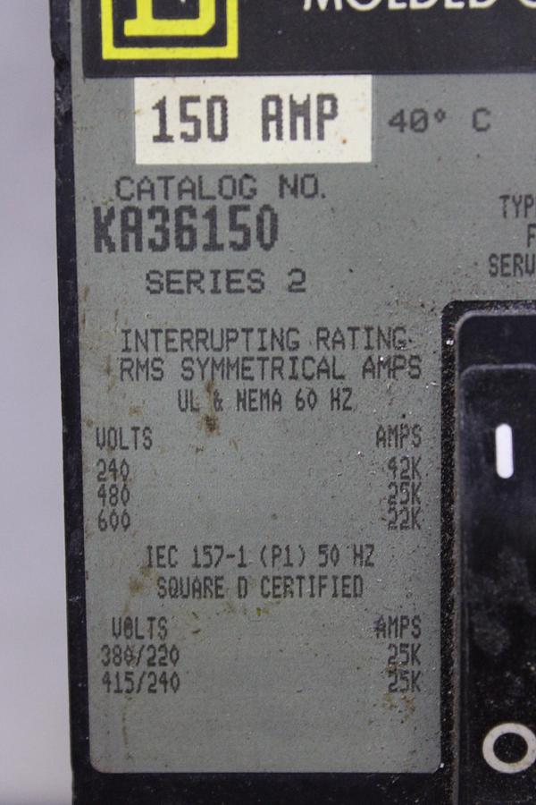 Used SQUARE D I-LINE CIRCUIT BREAKER LA36350 350 AMP 3-POLE 600 VAC