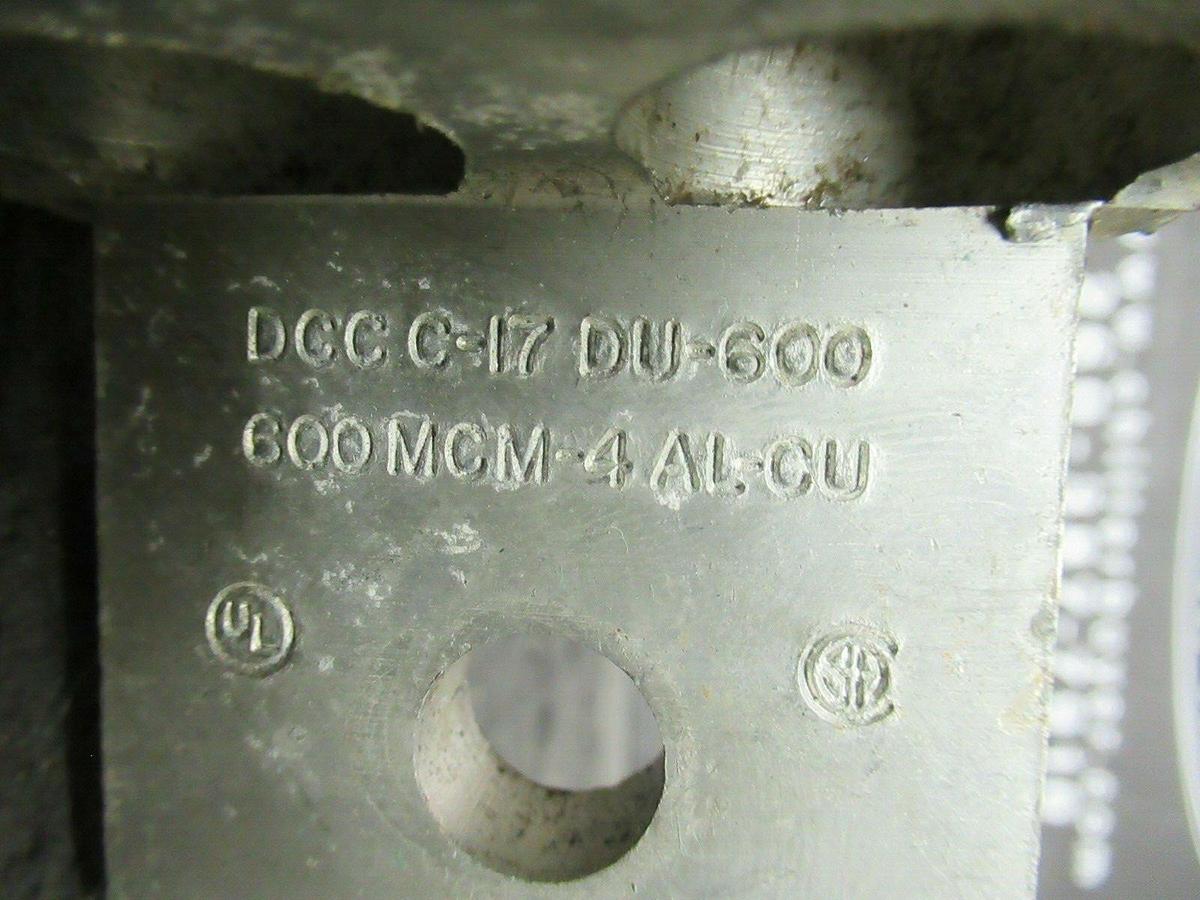Used (3) QTY DCC C-17 DU-600 2 DOUBLE BARREL MECHANICAL CONNECTOR LUGS TAP 600MCM - 4