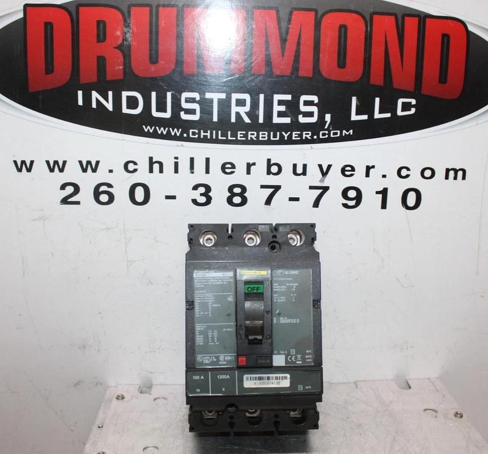 Used SQUARE D POWERPACT CIRCUIT BREAKER HJL36100 3-POLE 100 AMP 600 VAC *WARRANTY*
