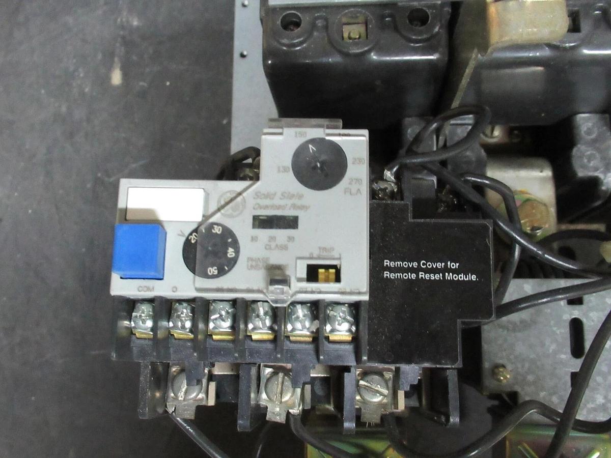 Used GE NEMA 5 STARTER CR306GXQ004BJH 600 VAC 270 AMP 200 HP 3-PHASE W/ CR324GXQS
