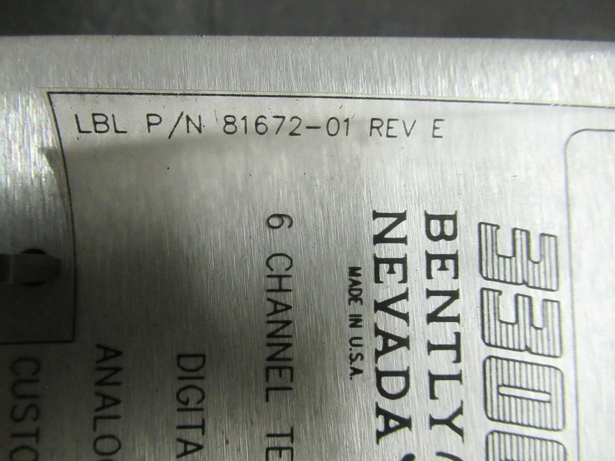 Used BENTLY NEVADA 6 CHANNEL TEMP. MONITOR 81672-01 REV. E 3300/35-02-02-00-00-00