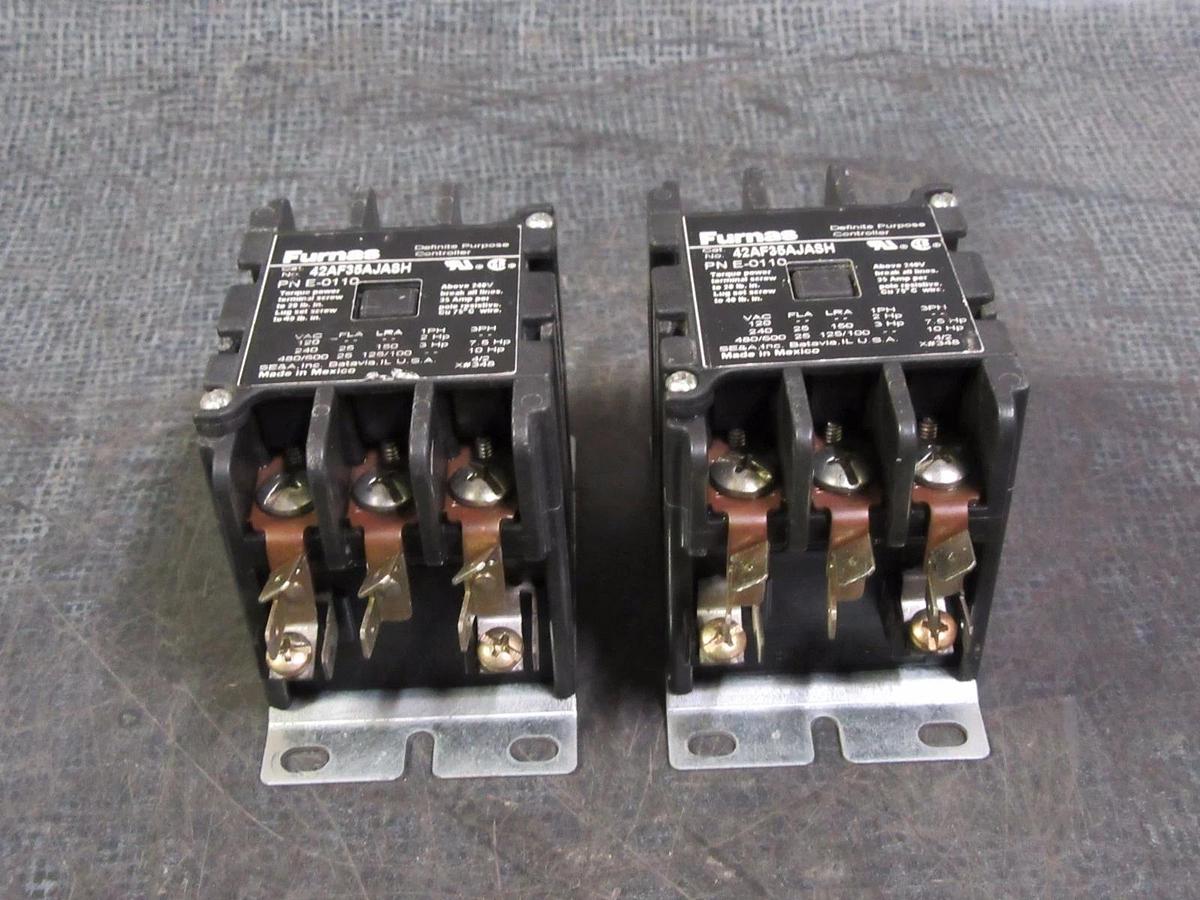 Used (1) FURNAS CONTACTOR 25 AMP 600V 3 PHASE 10 HP 24V COIL MODEL: 42AF35AJASH