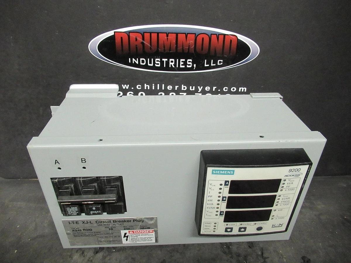 Used ITE BUS PLUG XQ45RGIG 50 AMP 240V 3P4W+GROUND XJ-L 15 AMP BREAKER SIEMENS 9200