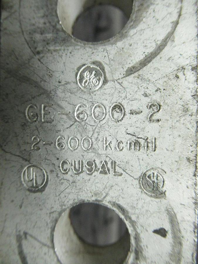 Used (3) QTY GE GE-600-2 1 SINGLE BARREL MECHANICAL CONNECTOR LUGS TAP 600 KCMIL - 2
