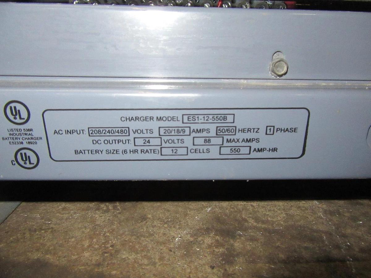 Used 24 VOLT ENERSYS BATTERY CHARGER 88 AMPS ES1-12-550B 208/240/480 VAC 1 PH 550 AH
